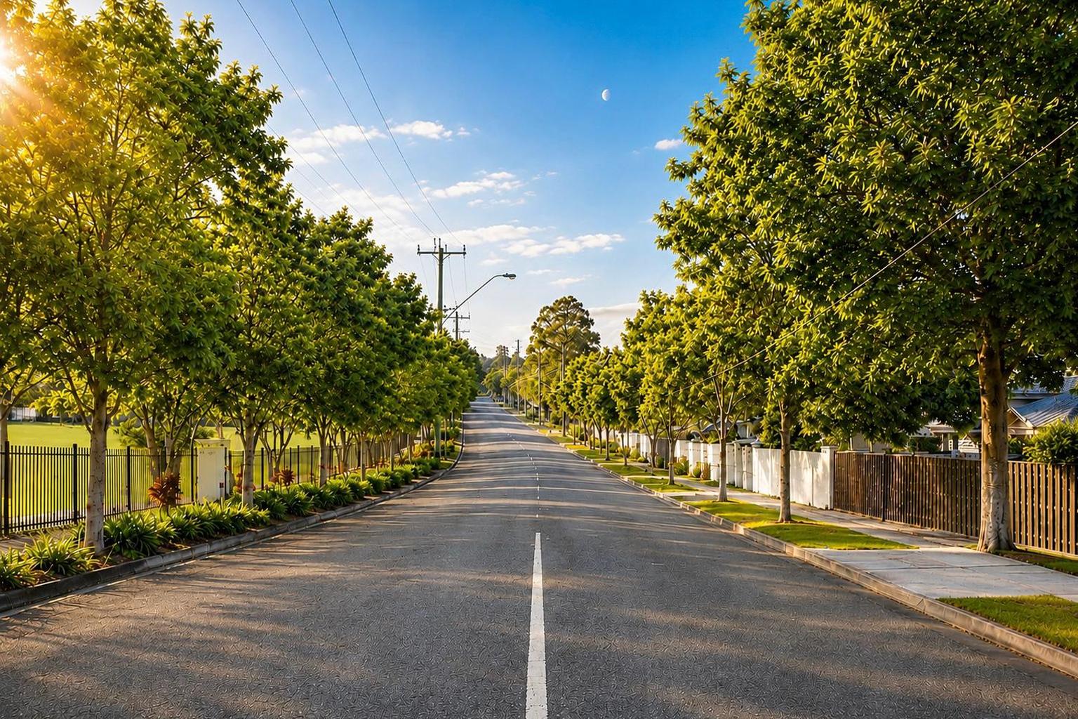 A tree-lined Brisbane street